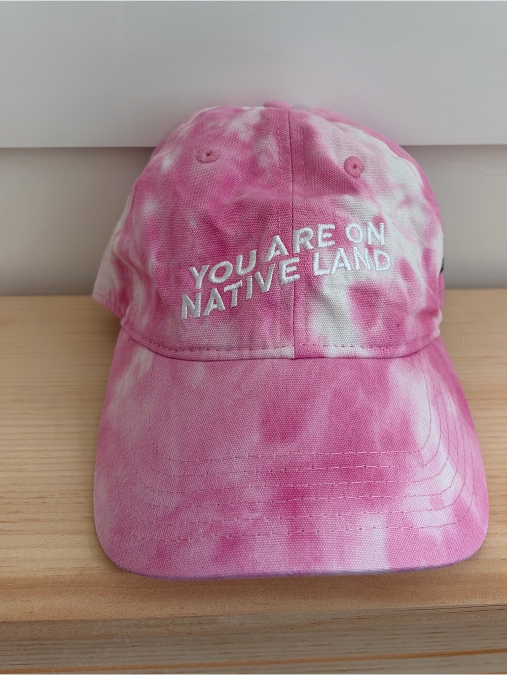 Women’s You Are On Native Land Brimmed Hat Pink Tie Dye (OS)
